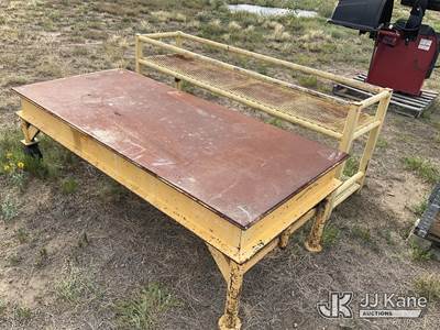 Used Machining Table Metal/Steel on Wheels with Metal Shelves 80IN x 36IN