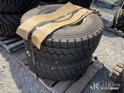 Pallet of (2) 10-BOLT Wheels & Tires, Size 385/65-22.5 (New/Unused)