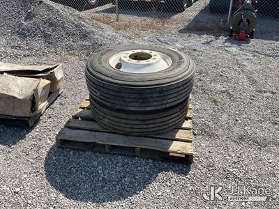 (2) Continental 11R225 Tires & Wheels
