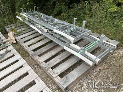 Cotterman aluminum and steel fixed ladder sections with welded rungs and mounting brackets as shown