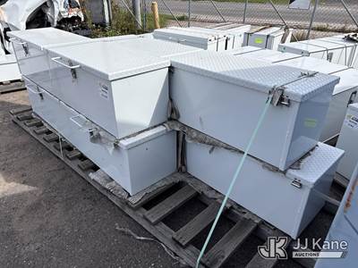 (3) aluminum top opening boxes. 85 In Wide