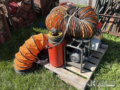 Lot of (3) 110 Volt Manhole Ventilation Air Blowers with Hose