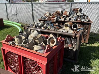 Lot of (3) Crates of Various 6in & 4in Cam Locks & Suction Screens