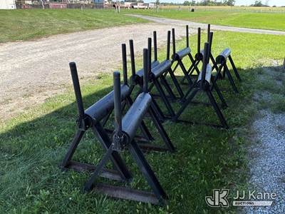 Lot of (8) Steel Saw Horses For Pipe Inspection