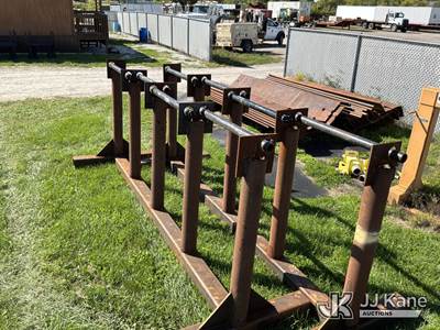 Lot of Spool Carriers & Steel Sheet Metal Approx. 10 ft Length