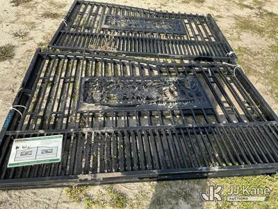 20 Ft Bi-Parting Galvanized Powder-Coated Gate, 7 Ft Height