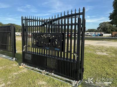 (2) Sets 7 FT Height By 20 FT Long Galvanized & Powder Coated Driveway Gates With Horse Scene (Condition Unknown )
