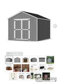 Little Cottage Co. 10 Ft x 12 Ft Wooden Storage Shed with Floor