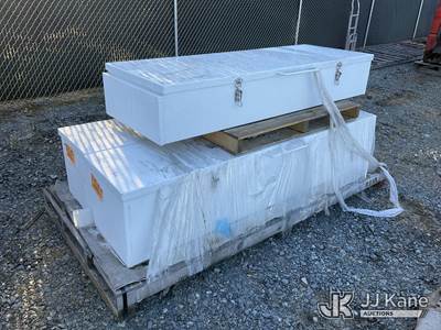 Pallet of 3 Utility Truck Boxes, 2- 85X18X18 in, 1- 76X10X6 in