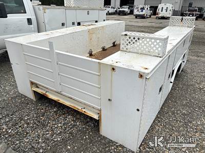Used Utility Bed, Exterior Defects Front Bin Door Damage