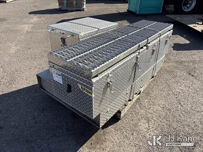 Used Aluminum Tread Plate Storage Boxes, Top and Front Opening, Various Sizes