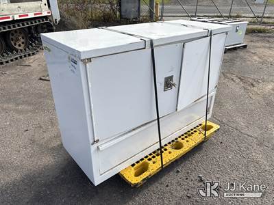 Used White Steel Box with Pullout Drawer, 60IN x 23IN x 40IN