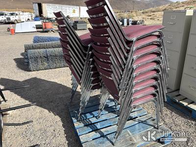 (17) Fabric Stackable Chairs Burgundy
