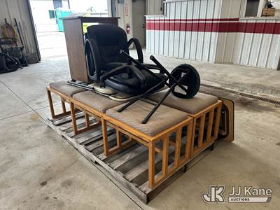 3) Pallets of office furniture and chairs