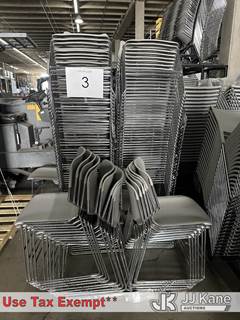 (400) Kreuger International Krueger Stacking Chairs. 80 chairs/rack. 400 chairs/lot. Racks with wheels are included. (Condition Unknown)