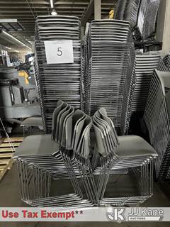 (400) Kreuger International Krueger Stacking Chairs. 80 chairs/rack. 400 chairs/lot. Racks with wheels are included. (Condition Unknown)