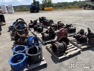 Lot of Iron Gate Valves & Accessories) (Municipality Owned - New Old Stock Per Seller (JJ Kane Will Load Pallets Onto Appropriate Flatbed Truck or Trailer )