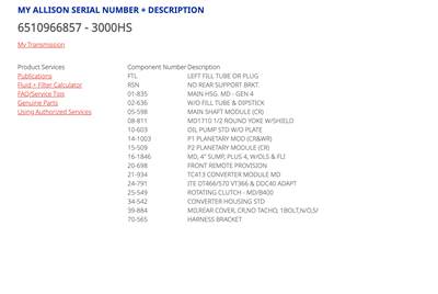 Allison 3000HS Auxillary Transmission for International Maxxforce DT 2011 International Durastar 4400
