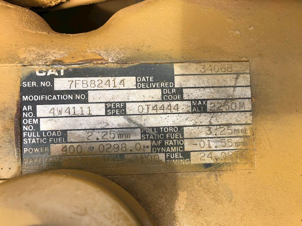 Caterpillar 3406B Serial Number Location