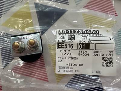Isuzu 4LE2 Diesel Engine Resistor Cont Glow Plug  8941739480
