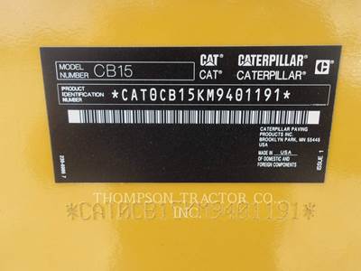 Caterpillar CB 15 Smooth Drum Roller Compactor