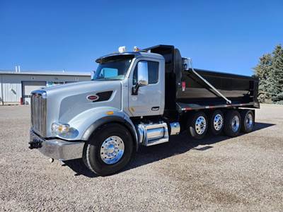 Peterbilt 567 Quad Axle Dump Truck - Cummins 500HP, 13 Speed Manual, 19' Dump