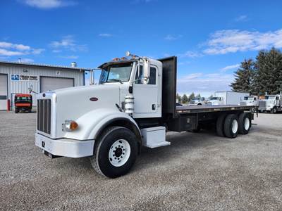 Peterbilt 357 Tandem Axle 24.5 ft Flatbed Truck - 350HP, 6 Speed Allison Rds Automatic