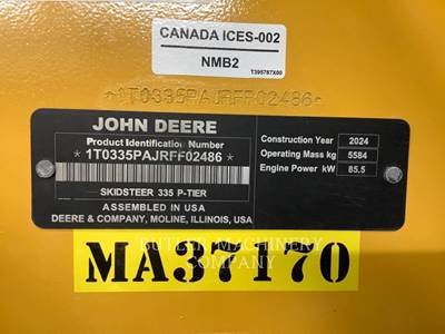 John Deere 335P Track Skid Steer