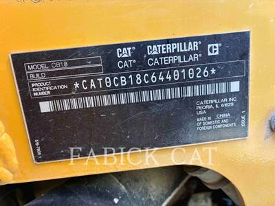 Caterpillar CB1.8 Smooth Drum Roller Compactor