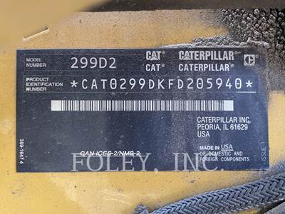 Caterpillar 299D2 Track Skid Steer Loader