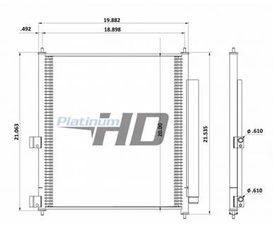 New Aftermarket International MV A/C Condensor