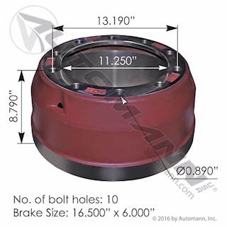 New Aftermarket Meritor 16.50"x6.00"Brake Drum