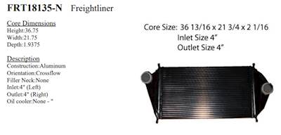 New Business Class M2 106 Freightliner Bar & Plate Charge Air Cooler