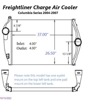 Used Freightliner Columbia Charge Air Cooler