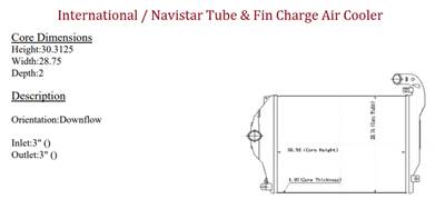 Used International WorkStar 7300 Charge Air Cooler (fin blemish, bent tubes)