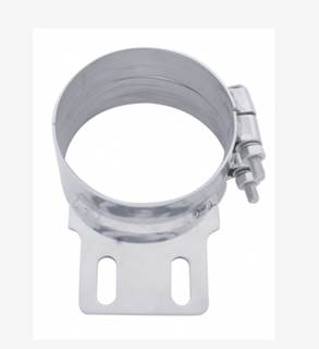 New Aftermarket Peterbilt Universal 5" S.S. Butt Joint Straight Bracket Exhaust Clamp