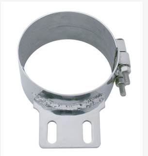 New Aftermarket Peterbilt Universal 6" S.S. Butt Joint Straight Bracket Exhaust Clamp
