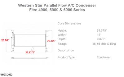 NTO 4900 Series Western Star A/C Condenser