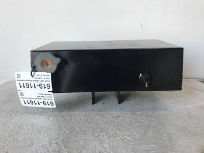 Used Mack LE613 Steel Coolant Overflow Reservoir with Cap, Level Sensor, Sight Glass