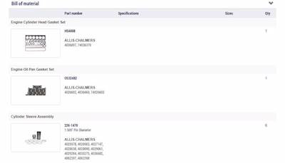 New Aftermarket D3400 Allis-Chalmers In Frame Overhaul Kit