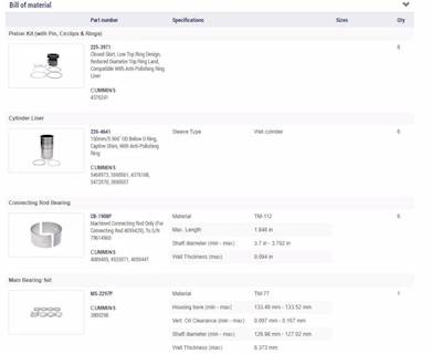 New Aftermarket Cummins ISX15 In Frame Overhaul Kit Standard Bearings