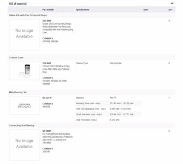 New Aftermarket Cummins ISX15 In Frame Overhaul Kit Standard Bearings 152MM Liner, Saw Cut Connecting Rod