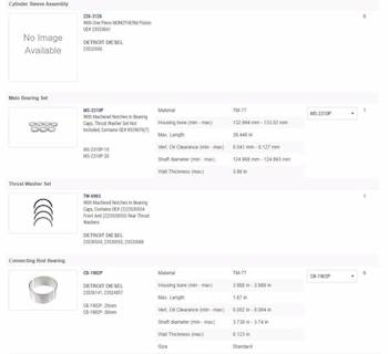 New Aftermarket Detroit Diesel Series 60 12.7L Out Of Frame Overhaul Kit Standard Bearings
