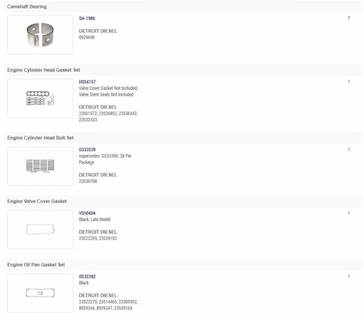 New Aftermarket Detroit Diesel Series 60 DDEC III 12.7L In Frame Overhaul Kit Standard Bearings