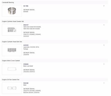 New Aftermarket Detroit Diesel Series 60 14.0L In Frame Overhaul Kit Standard Bearings