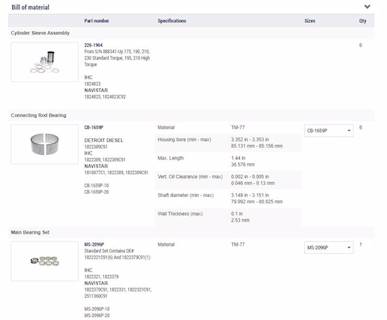 New Aftermarket International DT466P 7.6L NGD In Frame Overhaul Kit Standard Bearings