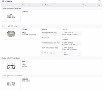 New Aftermarket E7 Mack Out Of Frame Overhaul Kit Standard Bearings