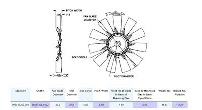 New Aftermarket Horton Fan Blade