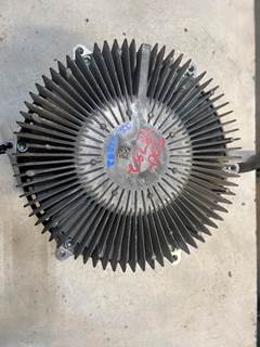 Used BorgWarner Kysor Thermostatically Controlled Fan Clutch Assembly w/ 10 Groove Serp. Pulley 010021907 and Bracket 010033543 for Detroit Diesel DD15 Engines