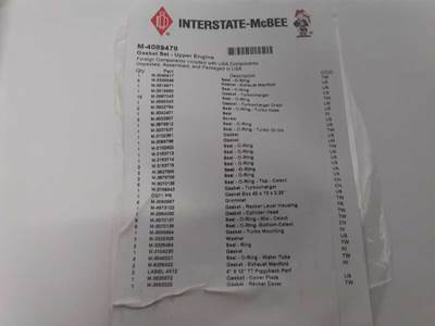 New Cummins M11  Gasket Set, Upper Engine